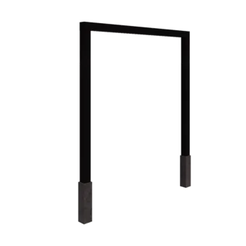 Πέργκολα από χάλυβα - Ίσιο - 250 x 230 cm - RAL9005 ματ (μαύρο) - Με βάση από σκυρόδεμα