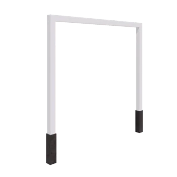 Πέργκολα από χάλυβα - Ίσιο - 300 x 230 cm - RAL9010 ματ (λευκό) - Με βάση από σκυρόδεμα