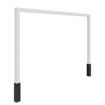 Πέργκολα από χάλυβα - Ίσιο - 400 x 230 cm - RAL9010 ματ (λευκό) - Με βάση από σκυρόδεμα