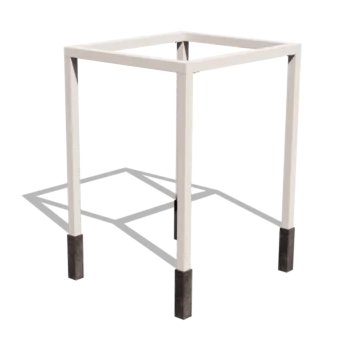 Πέργκολα από χάλυβα - Τετράγωνο - 224 x 200 x 230 cm - RAL9010 ματ (λευκό) - Με βάση από σκυρόδεμα