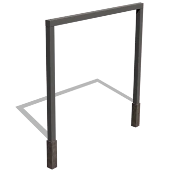 Πέργκολα από χάλυβα - Ίσιο - 300 x 230 cm - RAL9005 ματ (μαύρο) - Χωρίς βάση από σκυρόδεμα