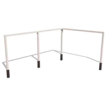 Πέργκολα από χάλυβα - Γωνία - 600 x 412 x 230 cm - RAL9010 ματ (λευκό) - Χωρίς βάση από σκυρόδεμα