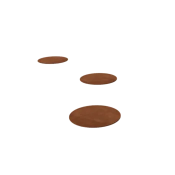 Πλακάκι βημάτων από χάλυβα Corten - Στρογγυλό - 25 cm