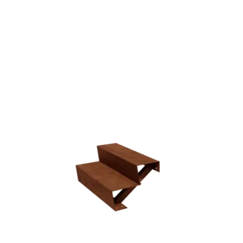 Σκάλα κήπου από χάλυβα Corten - 2-σκαλοπάτι - 48 x 80 x 34 cm