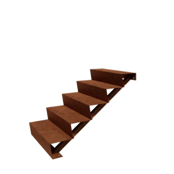 Σκάλα κήπου από χάλυβα Corten - 5-σκαλοπάτι - 120 x 80 x 85 cm