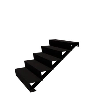 Σκάλα κήπου από χάλυβα - 5-σκαλοπάτι - 120 x 100 x 85 cm - RAL9005 ματ (μαύρο)