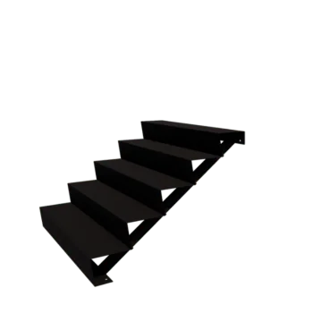 Σκάλα κήπου από χάλυβα - 5-σκαλοπάτι - 120 x 120 x 85 cm - RAL9005 ματ (μαύρο)