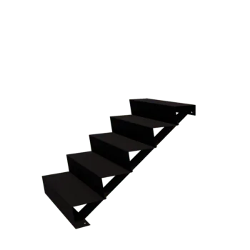 Σκάλα κήπου από χάλυβα - 5-σκαλοπάτι - 120 x 80 x 85 cm - RAL9005 ματ (μαύρο)