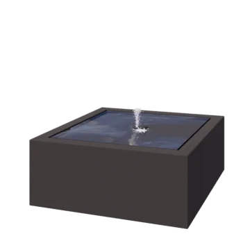 Συντριβάνι από αλουμίνιο - Lyra - 100 x 100 x 40 cm - RAL7016 ματ (ανθρακί γκρι) - Με LED φωτισμό