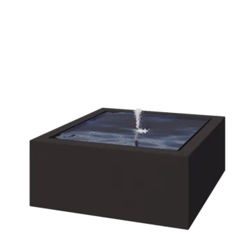 Συντριβάνι από αλουμίνιο - Lyra - 100 x 100 x 40 cm - RAL9005 ματ (μαύρο) - Με LED φωτισμό