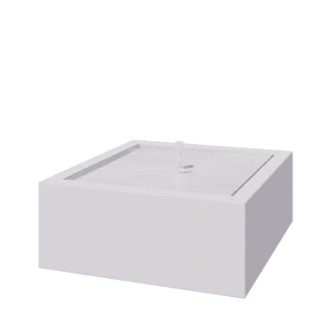 Συντριβάνι από αλουμίνιο - Lyra - 100 x 100 x 40 cm - RAL9010 ματ (λευκό) - Με LED φωτισμό