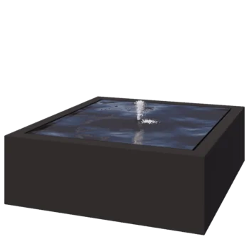 Συντριβάνι από αλουμίνιο - Lyra - 120 x 120 x 40 cm - RAL9005 ματ (μαύρο) - Με LED φωτισμό