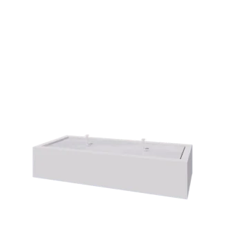 Συντριβάνι από αλουμίνιο - Lyra - 200 x 80 x 40 cm - RAL9010 ματ (λευκό) - Με LED φωτισμό