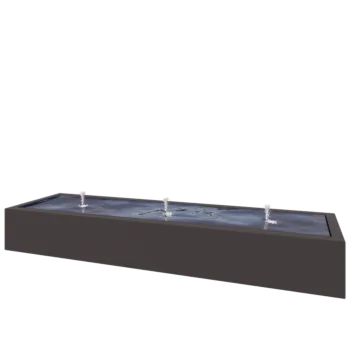 Συντριβάνι από αλουμίνιο - Lyra - 300 x 80 x 40 cm - RAL7016 ματ (ανθρακί γκρι) - Με LED φωτισμό