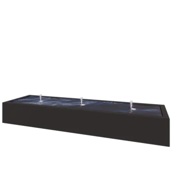 Συντριβάνι από αλουμίνιο - Lyra - 300 x 80 x 40 cm - RAL9005 ματ (μαύρο) - Με LED φωτισμό