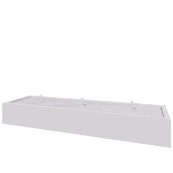 Συντριβάνι από αλουμίνιο - Lyra - 300 x 80 x 40 cm - RAL9010 ματ (λευκό) - Με LED φωτισμό