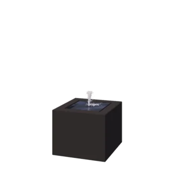 Συντριβάνι από αλουμίνιο - Lyra - 50 x 50 x 40 cm - RAL9005 ματ (μαύρο) - Με LED φωτισμό