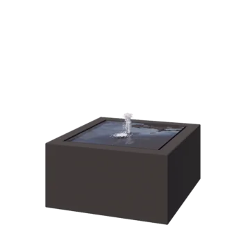 Συντριβάνι από αλουμίνιο - Lyra - 80 x 80 x 40 cm - RAL7016 ματ (ανθρακί γκρι) - Με LED φωτισμό